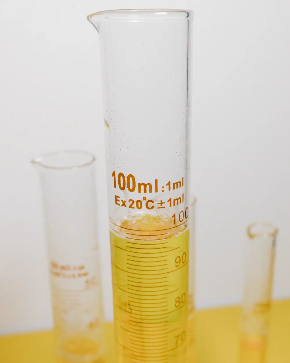 Graduated cylinders in a laboratory