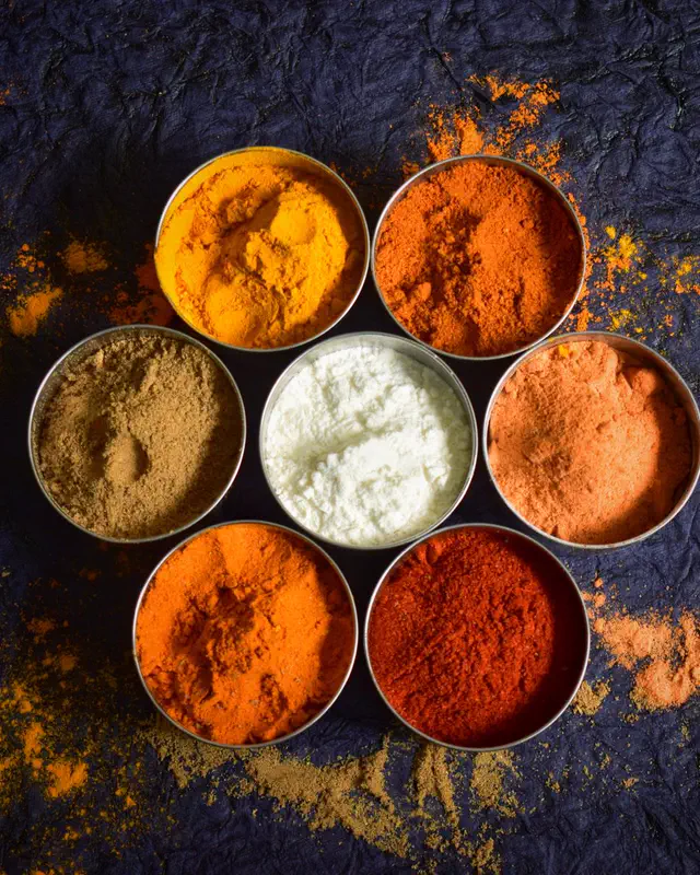 Indian spices in bowls