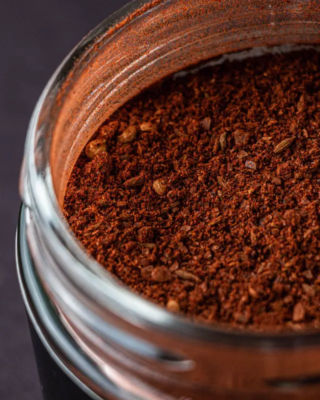 Ground chilli in a jar